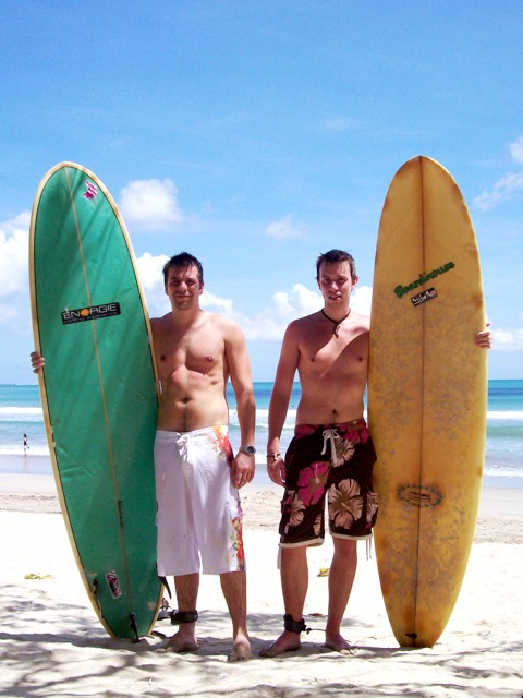 surfing dudes in bali beach